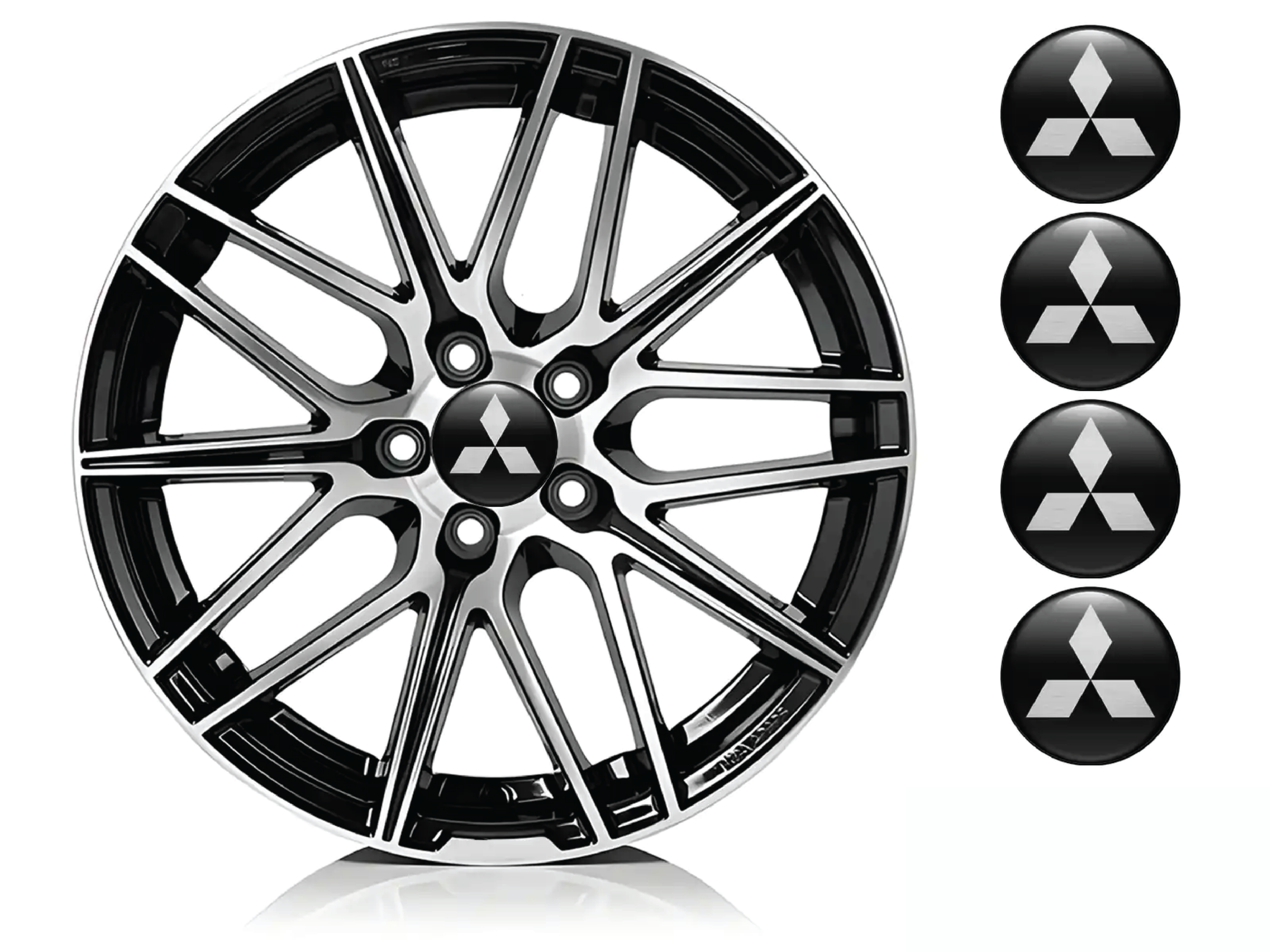 Mitsubishi Wheel Hub Dome Sticker - Image 2